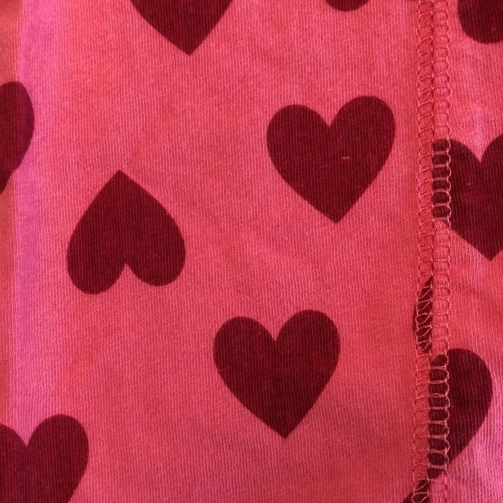 Pink Cotton Short Sleeve Dress Red Hearts Candy Stripe Accent Little Girl's 4/5